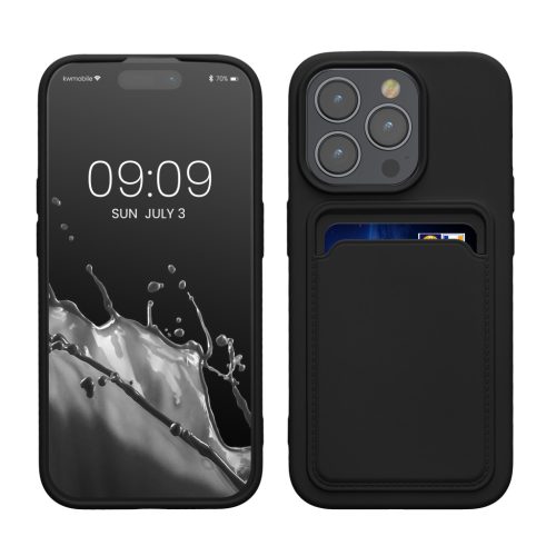 Pouzdro Kwmobile pro Apple iPhone 15 Pro, černé, silikonové, 62019.01