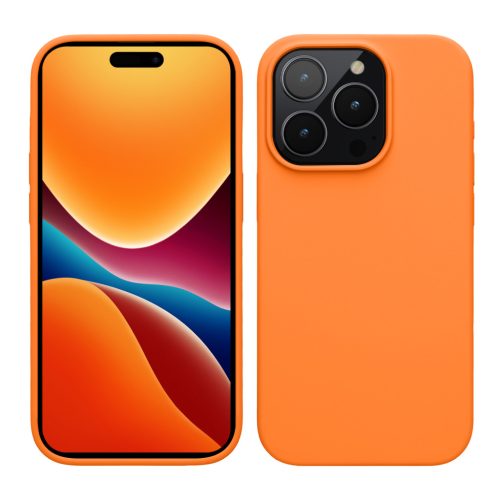 Pouzdro Kwmobile pro Apple iPhone 15 Pro, oranžové, silikonové, 61955.15