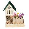 Hotel pentru insecte Navaris, cu ghiveci pentru flori, din lemn si bambus, NAV000025VF001C