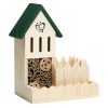 Hotel pentru insecte Navaris, cu ghiveci pentru flori, din lemn si bambus, NAV000025VF001C