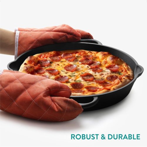 Navaris 30,6 cm litinová pánev pro sporák / pečicí troubu / gril - černá, NAV0000100Q004C