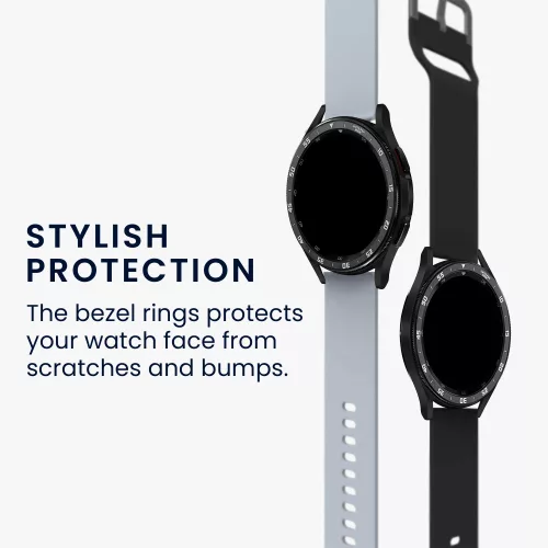 Rám ciferníku Kwmobile pro Samsung Galaxy Watch 6 Classic, černá/stříbrná, hliník, KWM000024TK001C