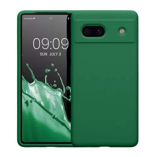 Pouzdro Kwmobile pro Google Pixel 7a, zelené, silikonové, KWM000019YE020C