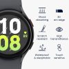 Sada 2 ks ochranných fólií Kwmobile pro Samsung Galaxy Watch 5, transparentní/černá, polymer, KWM000024WG001C