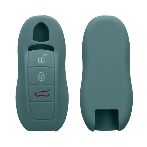 Kryt klíče od auta Kwmobile pro Peugeot 3 Buttons, tmavě zelený, silikon, KWM000008IA003C