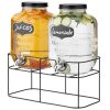 Dozator dublu bauturi Navaris, 5L, suport metalic, 2 compartimente, NAV000017KN003C