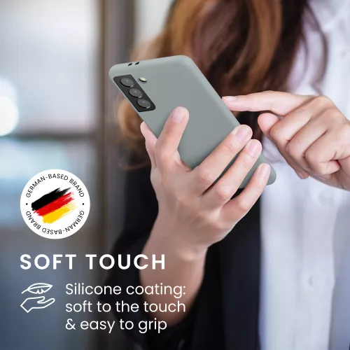 Pouzdro Kwmobile pro Samsung Galaxy S21, šedé, silikonové, KWM000012BT068C