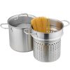 Oala Navaris, inox, cu sita integrata, 5.7L, pentru toate tipurile de aragaz, NAV000010CS002C