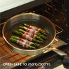 Tigaie mica din inox cu capac din sticla Navaris, 26 cm, pentru prajit si sotat, NAV0000272Y002C