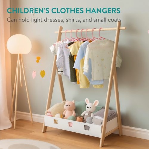 Set 20 umerase copii Navaris, 29x17x1 cm, antiderapant, economisire spatiu, roz, plastic