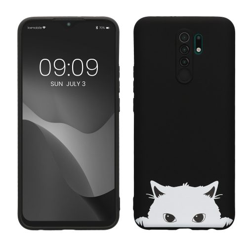 Kryt Kwmobile pro Xiaomi Redmi 9, černo/bílý, silikon, KWM000011MO004C