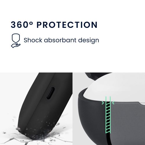 Pouzdro na sluchátka Kwmobile pro Xiaomi Redmi Buds 5, černé, silikonové, KWM0000251H001C