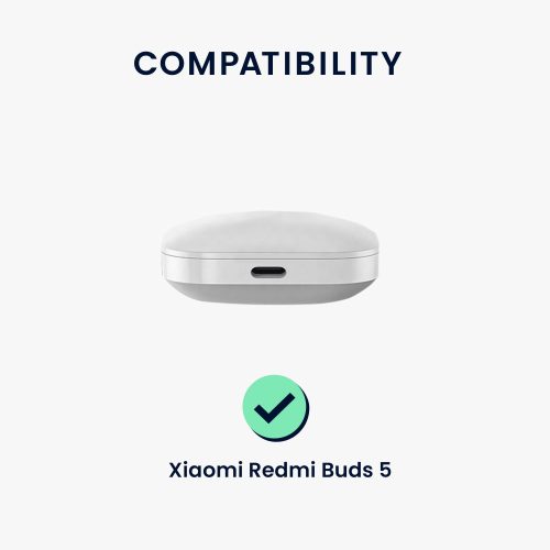 Pouzdro na sluchátka Kwmobile pro Xiaomi Redmi Buds 5, černé, silikonové, KWM0000251H001C