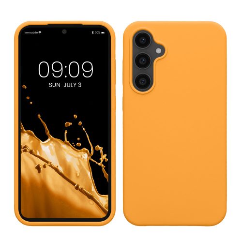 Pouzdro Kwmobile pro Samsung Galaxy S23 FE, oranžové, silikonové, KWM000021KZ005C