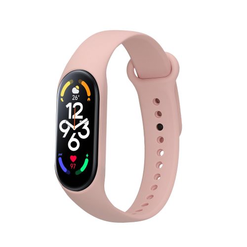 Řemínek Kwmobile pro Xiaomi Mi Band 7, světle růžový, silikon, KWM0000252C002C