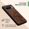 Pouzdro Kwmobile pro Google Pixel 8 Pro, hnědé/modré, dřevo, KWM0000209C003C