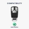 Kryt na klíče od auta Kwmobile pro Audi 3 Buttons - Smart Key, šedo/černý, silikon, KWM000010WM002C