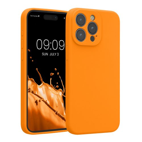 Kryt Kwmobile pro Apple iPhone 15 Pro Max, oranžový, silikon, KWM000022ON001C