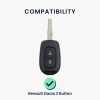 Kryt klíče od auta Kwmobile pro Dacia/Renault 2 Buttons, šedo/černý, silikon, KWM0000253C001C