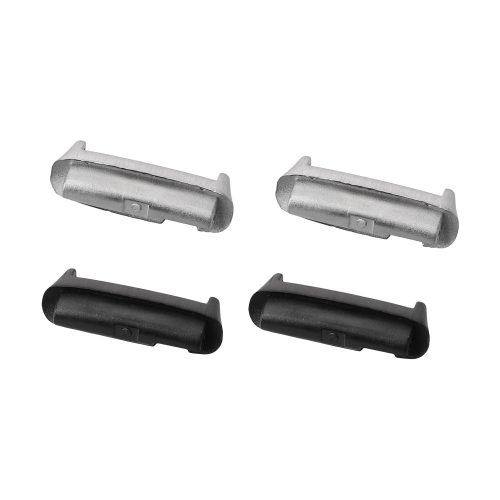 Sada 4 Kwmobile 20mm řemínkových adaptérů pro Xiaomi Redmi Watch 3 Active / Redmi Watch 3 Lite, stříbrná/černá, ocel, KWM0000253F001C