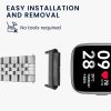 Sada 4 Kwmobile 20mm řemínkových adaptérů pro Xiaomi Redmi Watch 3 Active / Redmi Watch 3 Lite, stříbrná/černá, ocel, KWM0000253F001C