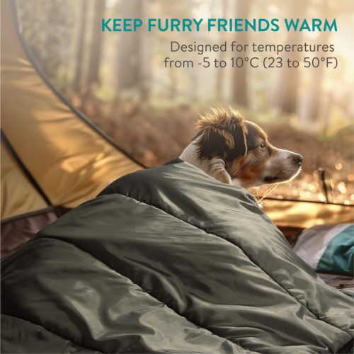 Navaris venkovní spací pytel pro psy, 100x100 cm, zelený, NAV0000273Q001C