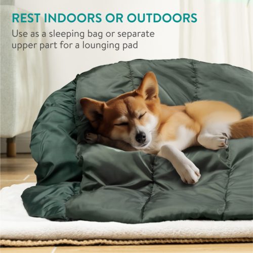Navaris venkovní spací pytel pro psy, 100x100 cm, zelený, NAV0000273Q001C