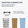 Sada 4 adaptérů Kwmobile 20mm na řemínek pro hodinky Google Pixel Watch 2, stříbrná/černá, ocel, KWM0000253Z001C