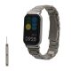 Řemínek Kwmobile pro Xiaomi Smart Band 8 Active/Redmi Band 2, stříbrná, ocel, KWM0000254J001C