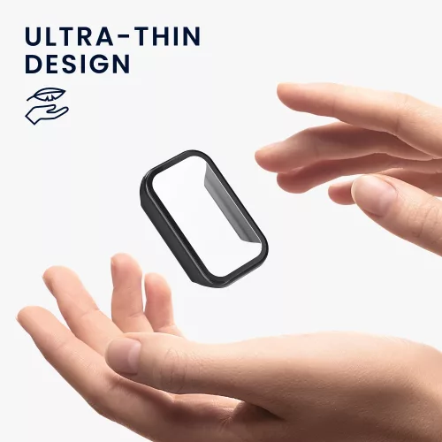 Sada 2 kompletních krytů Kwmobile pro Xiaomi Smart Band 8 Active/Redmi Band 2, průhledné/černé, plastové, KWM0000254Q002C