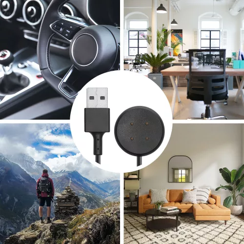 Kwmobile USB nabíjecí kabel pro Google Pixel Watch 2, černý, plastový, KWM0000255M001C