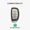Kryt klíče od auta Kwmobile pro Hyundai 4 tlačítka, bílá/zlatá, silikon, KWM0000255Z002C