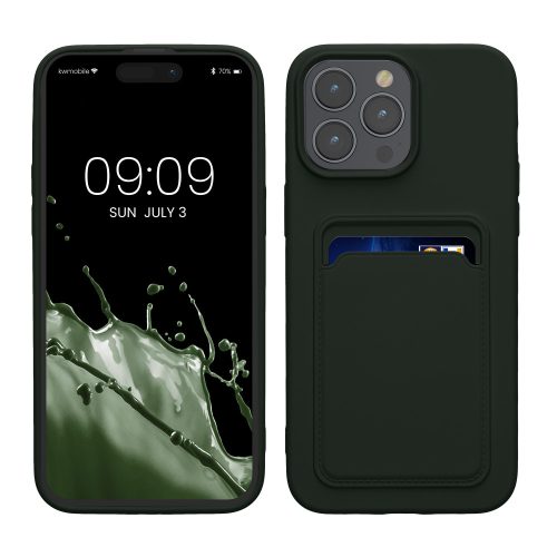 Kryt Kwmobile pro Apple iPhone 15 Pro Max, tmavě zelený, silikon, KWM000020EP004C