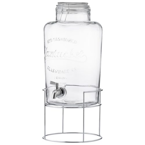 Dozator bauturi Navaris, 8L, cu stand metalic si robinet inox, sticla, NAV0000111Q002C