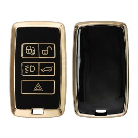   Kryt na klíče od auta Kwmobile pro Jaguar 5 Buttons, černá/zlatá, silikon, KWM0000256I001C