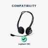 Sada 2 ks náušníků Kwmobile pro Logitech 960, černá, ekokůže, KWM0000257O001C