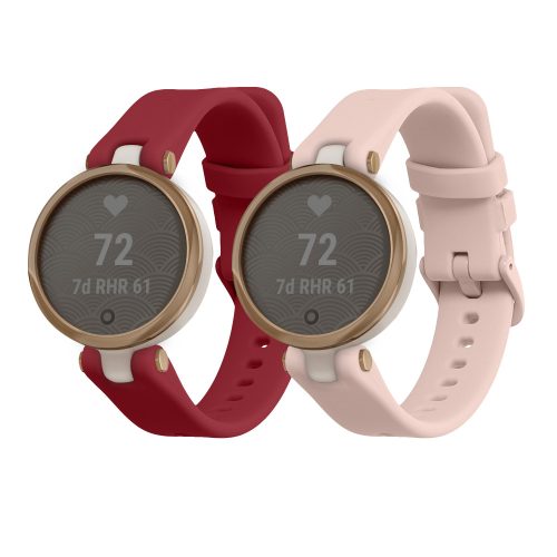 Sada 2 řemínků Kwmobile pro Garmin Lily Sport, červená/růžová, silikonová, KWM000018RG006C
