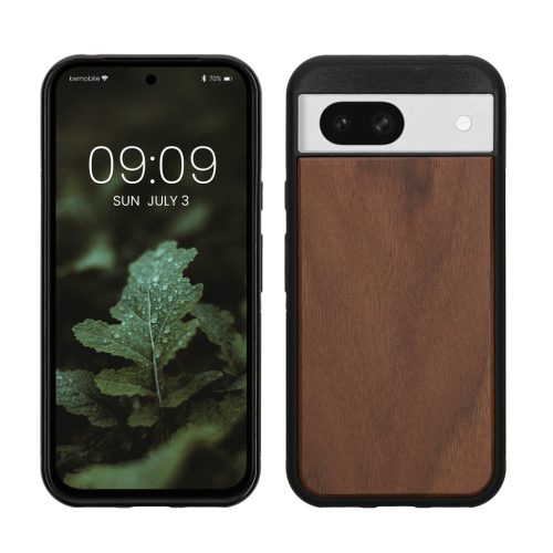 Pouzdro Kwmobile pro Google Pixel 8a, hnědé, dřevo/silikon, KWM000020KR001C