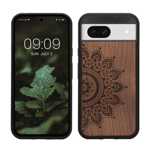 Pouzdro Kwmobile pro Google Pixel 8a, hnědé, dřevo/silikon, KWM000020KV002C
