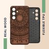Kryt Kwmobile pro Samsung Galaxy S24, tmavě hnědý, dřevo, KWM000021PH002C