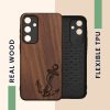 Pouzdro Kwmobile pro Samsung Galaxy A55, hnědé, dřevo, KWM000021PL004C