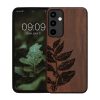 Kryt Kwmobile pro Samsung Galaxy A55, tmavě hnědý, dřevo, KWM000021PL005C