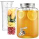 Dozator de bauturi Navaris, 4L, sticla, inox, cu robinet, pentru petreceri, NAV000011FD004C