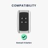 Kryt na klíče od auta Kwmobile pro Renault 4 Buttons - Smart Key, Hnědá, Přírodní Kůže, KWM0000259Y002C