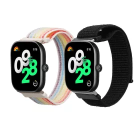   Sada 2 řemínků Kwmobile pro Xiaomi Redmi Watch 4 / Band 8 Pro, černá/vícebarevná, nylon, KWM000025BE001C
