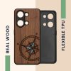 Pouzdro Kwmobile pro OnePlus Nord 3 5G, hnědo-modré, dřevo, KWM0000204Y003C