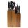 Suport cutite Navaris din lemn de acacia, cu suport pentru ustensile, NAV000012YH003C