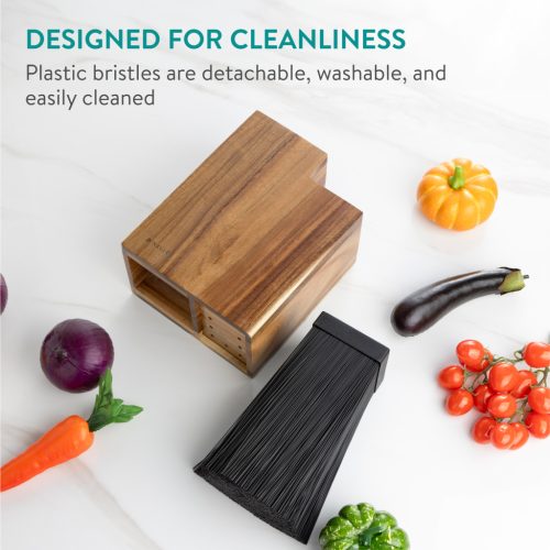 Suport cutite Navaris din lemn de acacia, cu suport pentru ustensile, NAV000012YH003C