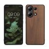 Pouzdro Kwmobile pro Xiaomi Redmi Note 13, hnědé, dřevo/silikon, KWM000020LU001C