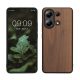 Pouzdro Kwmobile pro Xiaomi Redmi Note 13, hnědé, dřevo/silikon, KWM000020LU001C